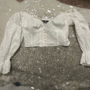 brand new zara white crop top